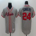 2016 Atlanta Braves #24 Deion Sanders Grey Flexbase Authentic Collection Jersey