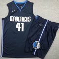 Dallas Mavericks 41# Dirk Nowitzki dark blue nike nba suits