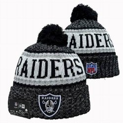 2024 Oakland Raiders black white NFL Sports Cuffed Knit Hats 06