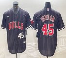 Nike Chicago Bulls 45# Michael Jordan black basketball jerseys Joint name-BD 02