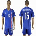 2016 Iceland team BODVARSSON #15 blue soccer jerseys home