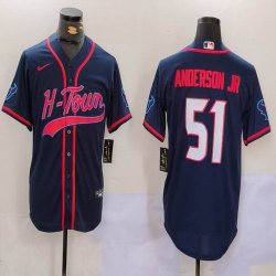 Houston Texans #51 Will Anderson Jr. blue with baseball jerseys Joint Name