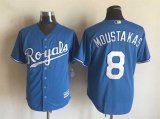 Kansas City Royals #8 Mike Moustakas blue majestic baseball jersey