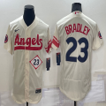 Nike Los Angeles Angels #23 Archie Bradley beige Flexbase Authentic Collection Jersey 01