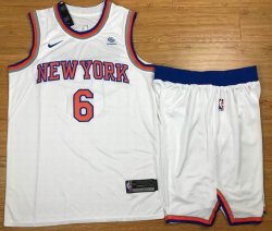 Nike New York Knicks #6 Kristaps Porzingis white nba basketball