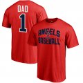 Men's Los Angeles Angels Fanatics Branded Red 2018 Father's Day Number 1 Dad T-Shirt