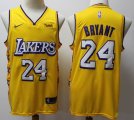 Los Angeles Lakers #24 Kobe Bryant Yellow nba basketball jersey city version