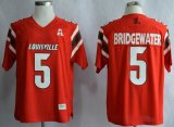 Louisville Cardinals Teddy Bridgewater 5 AAC Patch NCAA Football Authentic Techfit red Jerseys