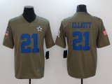 Nike Dallas Cowboys #21 Ezekiel Elliott green USA flag Color Rush Limited Jersey