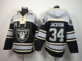 Oakland Raiders Bo Jackson 34 black gray nfl Hooded Sweatshirt