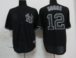 New York Yankees #12 Wade Boggs Black Fashion MLB Jerseys-ZH