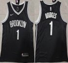 Nike Brooklyn Nets #1 Mikal Bridges black NBA basketball Jersey