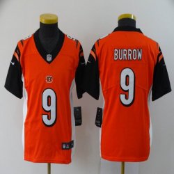 Youth Nike Cincinnati Bengals #9 Joe Burrow orange Color Rush Limited Jersey