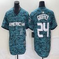 American League #24 #24 Ken Griffey Jr. Nike Teal 2023 MLB All-Star Game Vapor Premier Elite Player Jersey 01