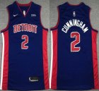 Detroit Pistons #2 Cade Cunningham blue nike nba basketball jersey-XD