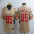 Nike 49ers #85 George Kittle yellow women Limited Jersey Inverted version