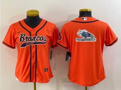 Youth Nike Denver Broncos blank orange baseball jerseys Joint name-BD