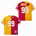 Tampa Bay Buccaneers #99 Warren Sapp yellow red splits throwback nfl jersey