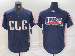 Nike Cleveland Indians blank blue majestic baseball jersey -BD 08