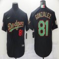 Dodgers #81 Victor Gonzalez Nike Dodger World Series Champions black majestic baseball Jerseys