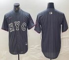 Nike New York Mets blank gray majestic majestic baseball jerseys city version 04