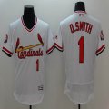 2016 St.Louis Cardinals #1 Ozzie Smith white throwback Flexbase Authentic Collection Jersey