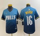 Youth Nike Philadelphia Phillies #16 Marsh skyblue majestaic baseball jersey city version-BD