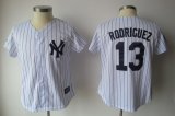 New York Yankees Alex Rodriguez 13# white women mlb jersey