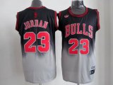 Chicago Bulls #23 Michael Jordan Grey black NBA Jerseys