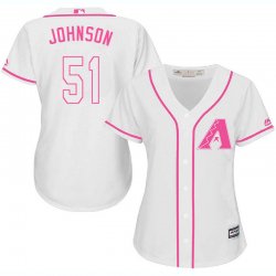 2017 Women Arizona Diamondbacks #51 Randy Johnson white majestic mlb jersey