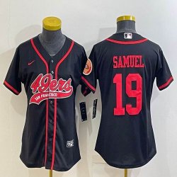 Women Nike 49ers #19 Deebo Samuel black baseball jerseys Joint name-BD