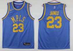 Nike Los Angeles Lakers 23 LeBron James blue player basketball jersey