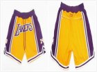 Los Angeless Lakers #24 Kobe Bryant yellow purple nba shorts with pocket