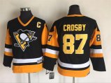 Youth Pittaburgh Penguins 87 Crosby throwback Black nhl kid jersey