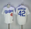 Los Angeles Dodgers 42 Jackie Robinson white majestic baseball jerseys