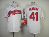 Cleveland Indians #41 Carlos Santana white mlb jersey