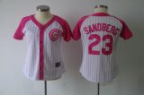 Chicago Cubs Sandberg 23 white women MLB Jersey