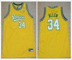 Seattle Supersonics #34 Ray Allen Soul Swingman Stiched Yellow Jersey