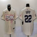 Nike New York Yankees #22 Juan Soto beige majestic baseball Jersey Joint name 01