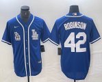 Nike Los Angeles Dodgers #42 Jackie Robinson blue MLB baseball Jersey Joint name -BD 01