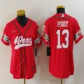 Youth Nike San Francisco 49ers #13 Brock Purdy red baseball jerseys Joint name-BD 01