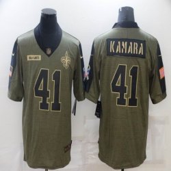 Nike Saints #41 Alvin Kamara green 2021 Salute to Service Limited Jersey