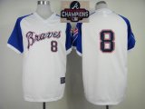 Atlanta Braves #8 Justin Upton White throwback MLB Jerseys