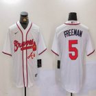 Nike Atlanta Braves #5 Freddie Freeman white majestic baseball jersey 02