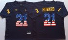 Michigan Wolverines Desmond Howard 21 USA Flag College Football Limited Jersey - dark blue