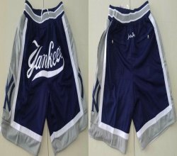 New York Yankees blue gray shorts with pocket -TY