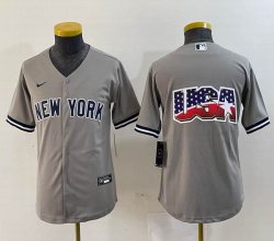 Youth Nike New York Yankees gray MLB baseball Jersey -BD 03