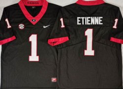 Georgia Bulldogs #1 Etienne black college football jerseys