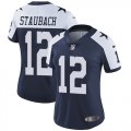 Custom Women Dallas Cowboys #12 Roger Staubach Nike blue white Color Rush Limited Jersey