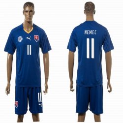 2015-2016 Slovakia team NEMEC #11 soccer jersey blue away